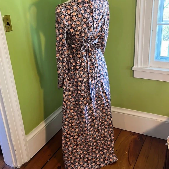 vintage 70s Jodi T of California floral maxi w/lace neckline - Picture 4 of 7